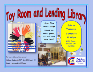 Toy Room and Lending Library with craft