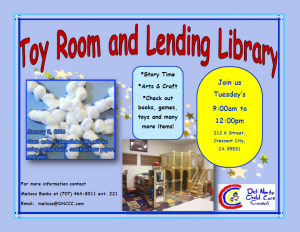 Toy Room and Lending Library with craft