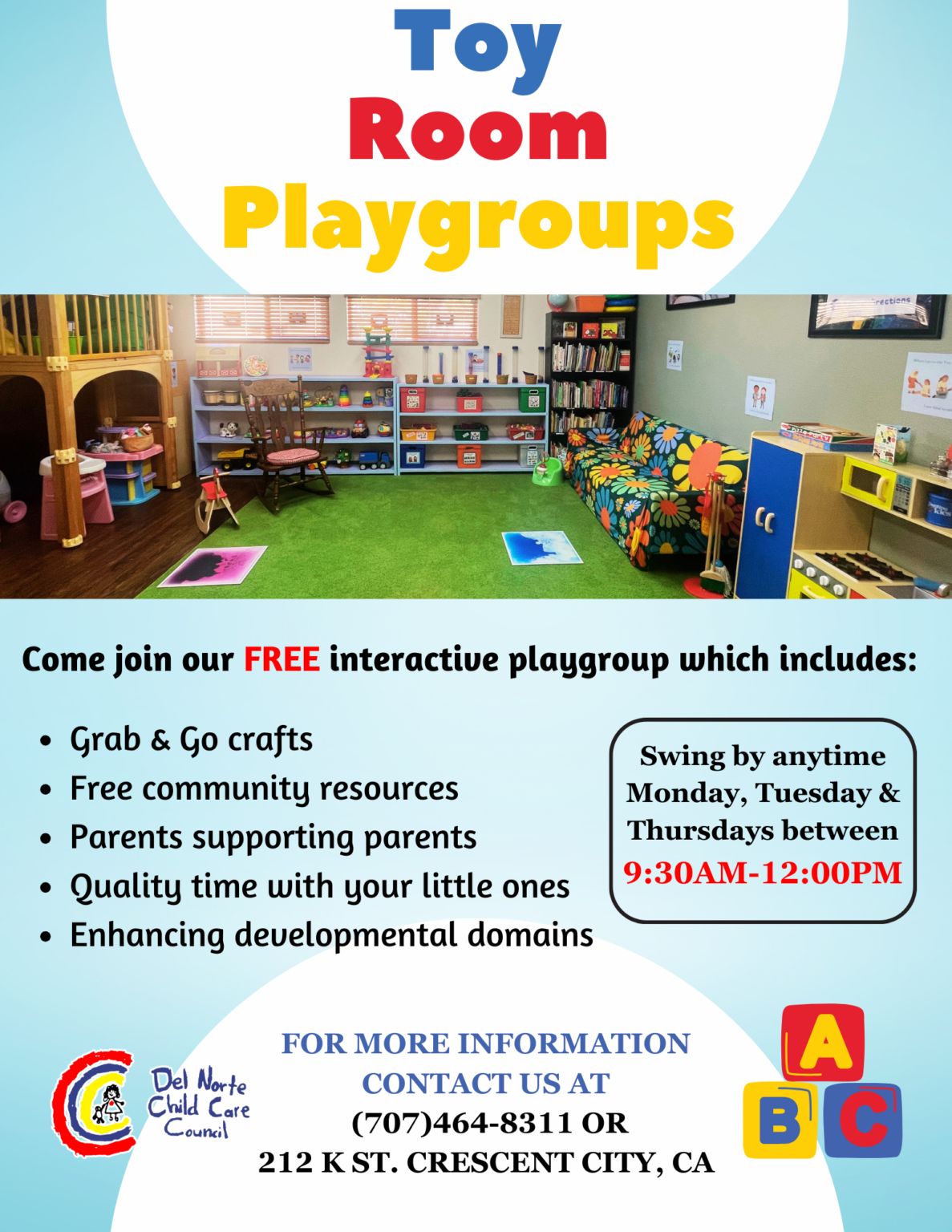 Toy Room Playgroups - Del Norte Child Care Council